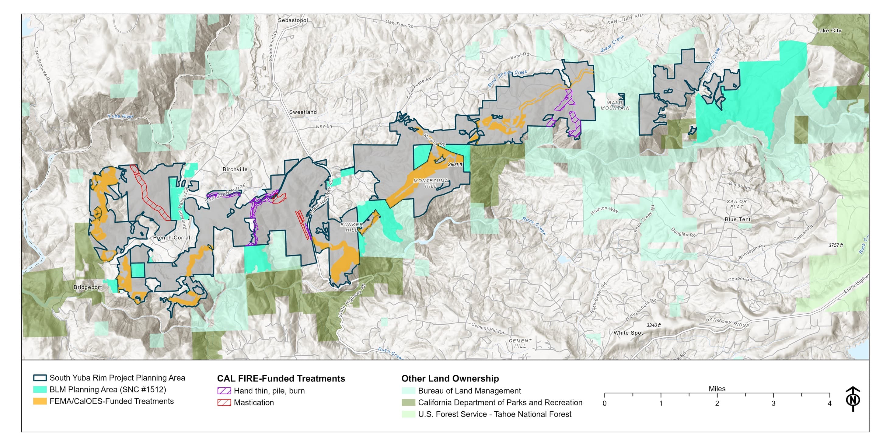 South Yuba Rim Hazardous Fuels Reduction Project treatment area on San Juan Ridge